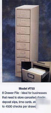 Hobart 8 drw check file or ach debit bank cabinet