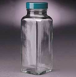 Qorpak french square bottles, wide mouth, qorpak 7901