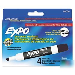 New expo&reg low odor dry erase markers, four-color ...