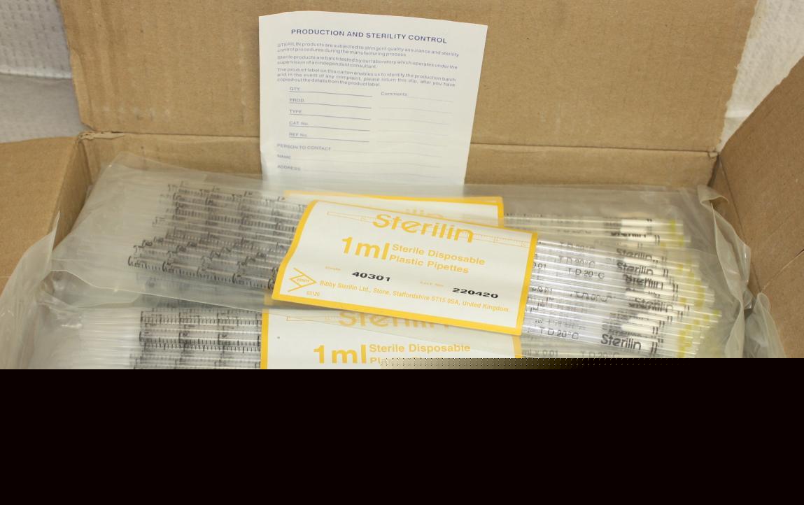 Sterilin~(475) sterile disp. plastic pipettes~1ML~40301
