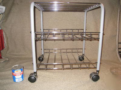 New 3 shelf metal cart rolling wheels portable shelving