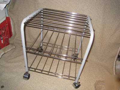 New 3 shelf metal cart rolling wheels portable shelving