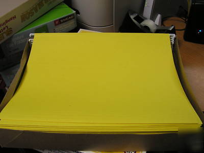 Bright yellow hanging file folders qty 25 letter