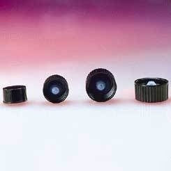 Qorpak black phenolic screw caps, poly-seal : 5028/12