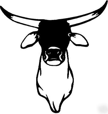 Bull riding cattle cowboy decal sticker horse trailer