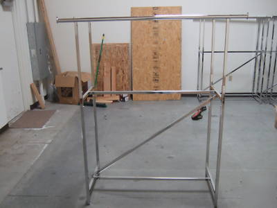 Clothing garment double racks industrial 11 total incl.