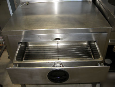 Custom prep unit- 2BIN bun warmer, work top & overshelf