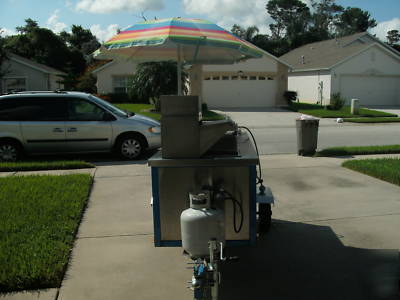 Custom built hot dog concession stand cart w/ griddle, 