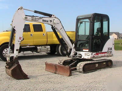 Bobcat 334 d mini excavator cab heat 2-speed 1285HRS