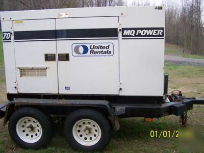 Mq power wisperwatt diesel mobile generator on trailer