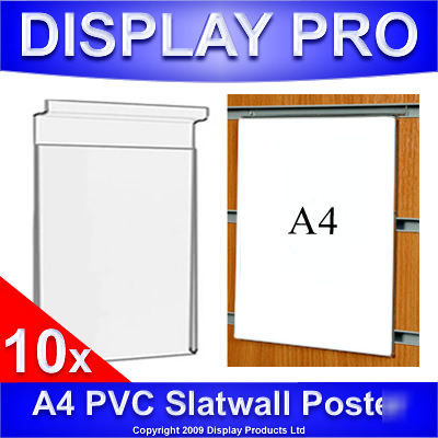 10X A4 pvc slatwall poster holder information shop sign