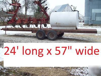 24' steel deck over trailer 4 equipment, hay, bulk seed