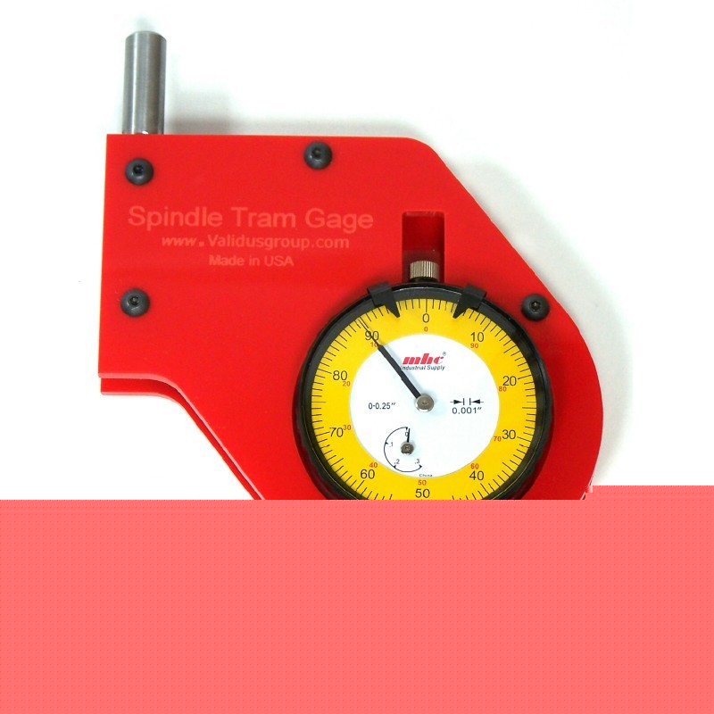 Spindle head tram indicator gage for bridgeport mill