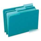 New teal 1/3 cut top tab file folder - legal size