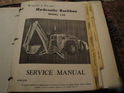Warner & swasey backhoe 110 service oper parts manual