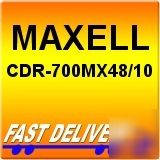 Maxell cdr 700MX48 10 cd r data pk 48X write once pack