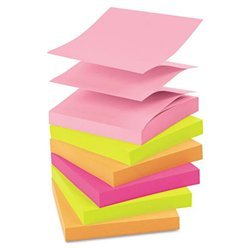 New post-it&reg pop-up 3 x 3 note pad refills, neon ...