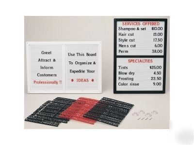 Changeable letters menu message board price list sign 