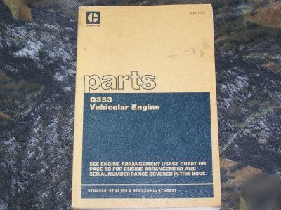 Caterpillar parts book D353 vehicular engine