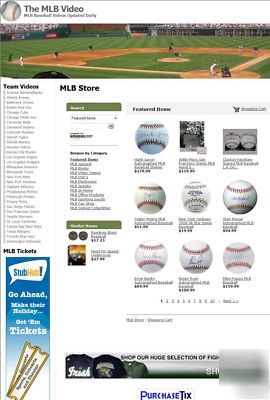 Established mlb baseball store website business