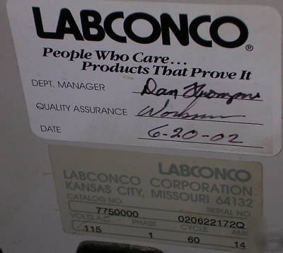 Labconco 4.5 freezone benchtop freeze dry system, dryer
