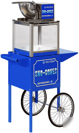 Artic blast nsf sno cone shaved ice icy machine w/ cart