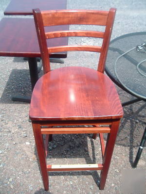 Restaurant furniture 6 tables, 18 chairs, 5 stools