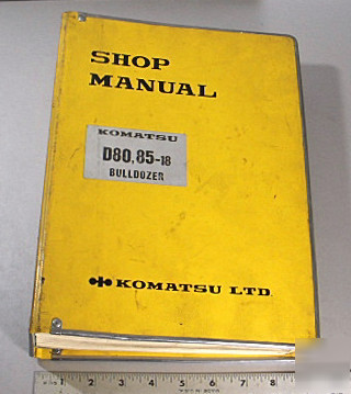Komatsu service shop man - D80, 85-18 bulldozer - 1980