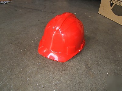 New box of 12 adjustable safety hard hats helmets red