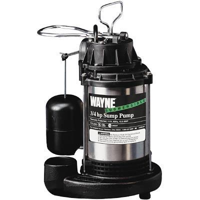 Stainless steel/cast iron sump pump 4300GPH 3/4HP 1.5