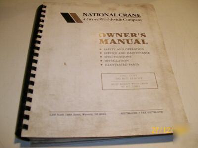 National grove crane N95 owners service manual 