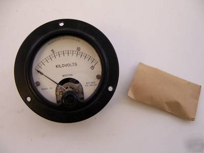 Nos weston kilovolts panel meter #301 electrical test 