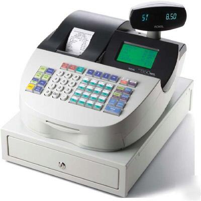 New royal 850ML cash register w/barcode printer+scanner 