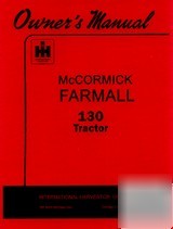 Farmall international 130 owner operator manual