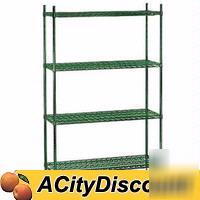 Titan green epoxy wire shelving unit 14 x 24 x 63