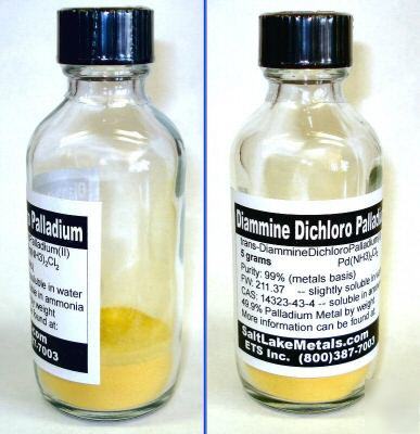 Diammine palladium (ii) chloride - 5 grams pd(NH3)2CL2