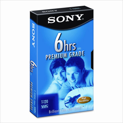 Sony premium grade vhs videotape cassette, six hours