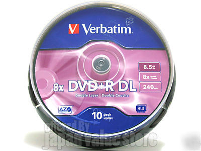 Verbatim dvd+r dl 8.5GB dual double layer 10 disc xbox