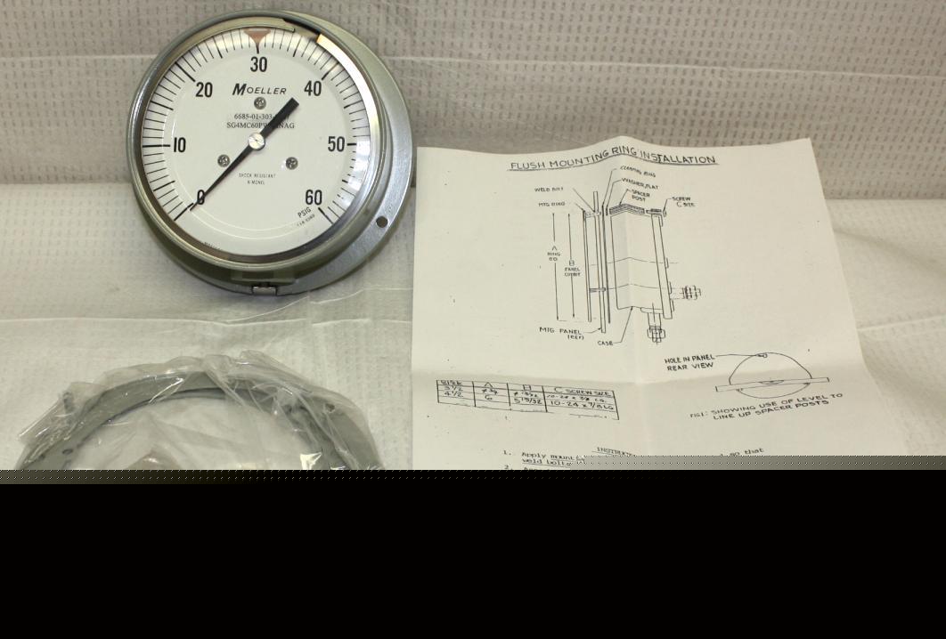 Moeller~pressure gauge~60 psi~4-1/2