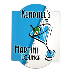 New personalized blue martini bar, pub, tavern sign