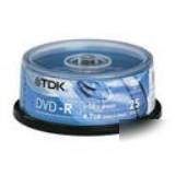 25 tdk dvd+r 16X 4.7GB discs recordable dvd+R47CBED25