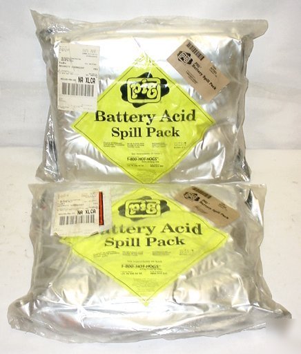 New 2 pig battery acid spill pack safety blankets n/r