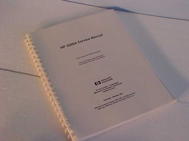 Hp 3588A spectrum analyzer service manual