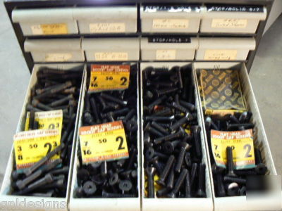 New large lot alloy steel hex screws+16 drawer cabinet 