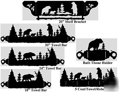Pcm dxf cnc plasmacam files bath set towel bars bears