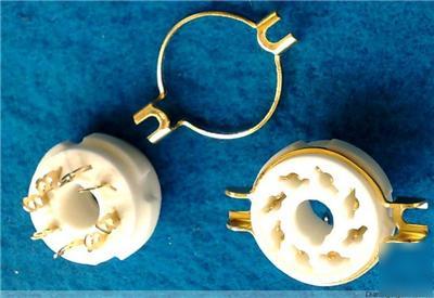 2 pcs gold plated ceramic tube socket 8 pin KT88 EL34