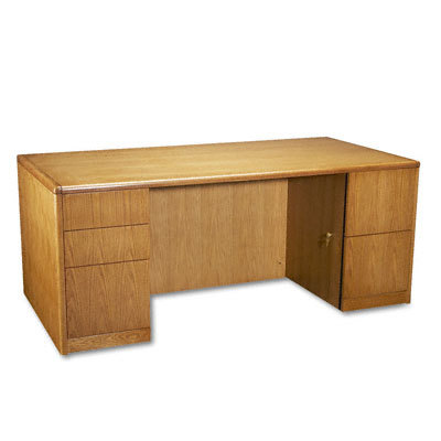 92000 series full-height double pedestal desk med oak