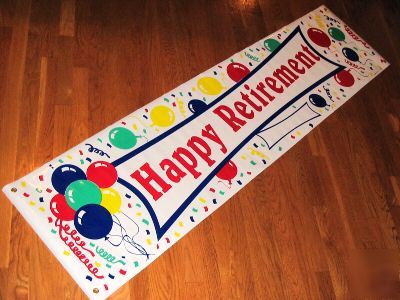 New large happy retirement party banner sign 18