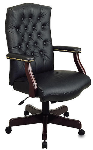 Martha washington black leather computer office chair