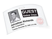 Dymo name badge - time expired adhesive badge - black o